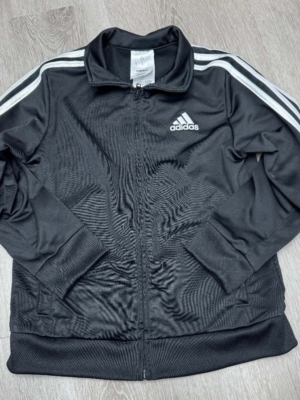 Adidas Boys Black 3-Stripe Track Jacket